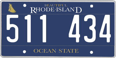 RI license plate 511434