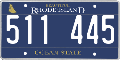 RI license plate 511445