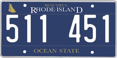 RI license plate 511451