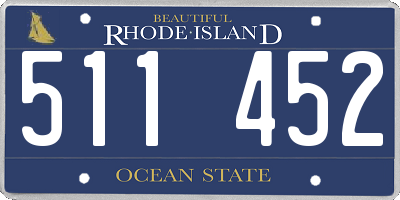 RI license plate 511452