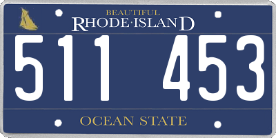 RI license plate 511453