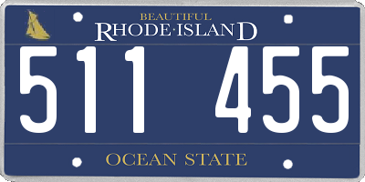 RI license plate 511455