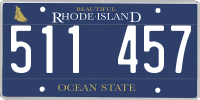 RI license plate 511457