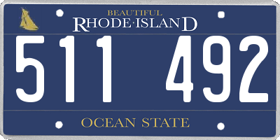 RI license plate 511492