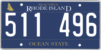 RI license plate 511496