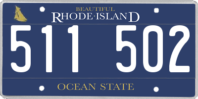 RI license plate 511502
