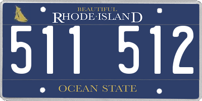 RI license plate 511512