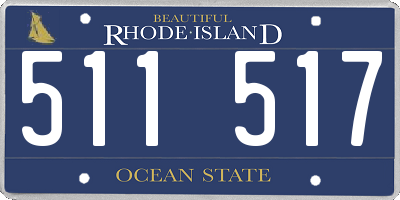 RI license plate 511517