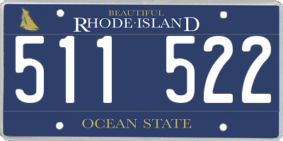 RI license plate 511522
