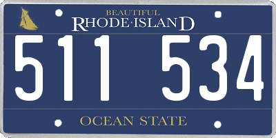 RI license plate 511534