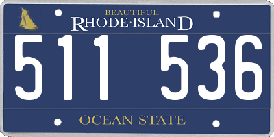 RI license plate 511536