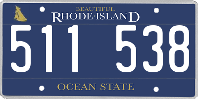 RI license plate 511538