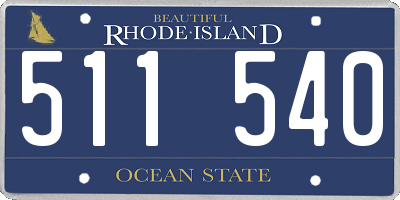 RI license plate 511540