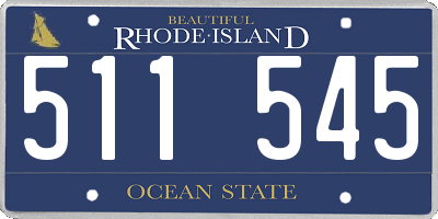 RI license plate 511545