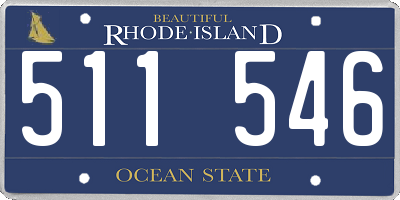 RI license plate 511546