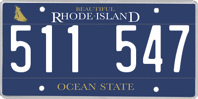 RI license plate 511547