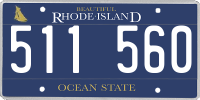 RI license plate 511560