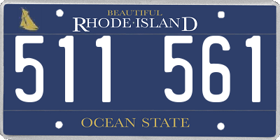 RI license plate 511561