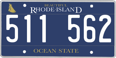 RI license plate 511562