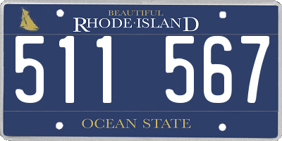 RI license plate 511567