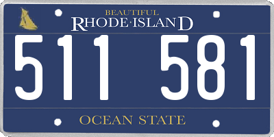 RI license plate 511581