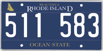RI license plate 511583