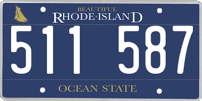 RI license plate 511587