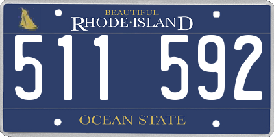 RI license plate 511592