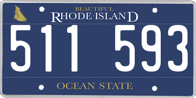 RI license plate 511593
