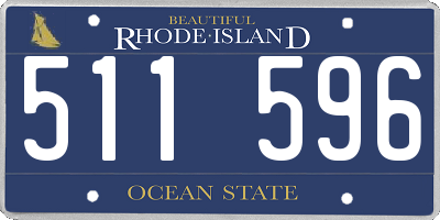 RI license plate 511596