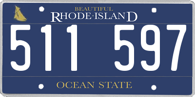 RI license plate 511597
