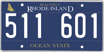 RI license plate 511601