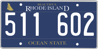 RI license plate 511602