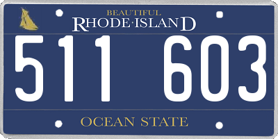 RI license plate 511603