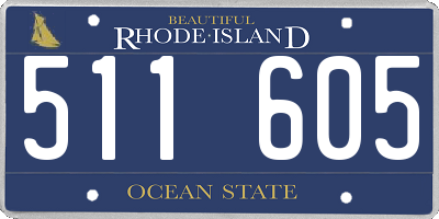 RI license plate 511605