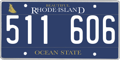RI license plate 511606