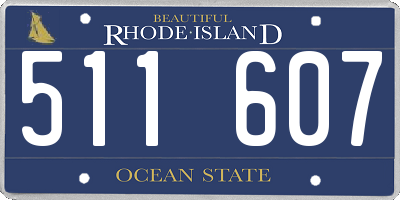 RI license plate 511607