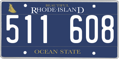 RI license plate 511608