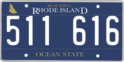 RI license plate 511616