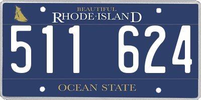 RI license plate 511624