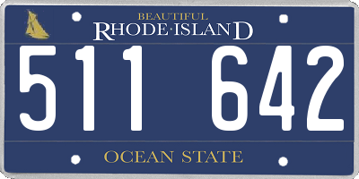 RI license plate 511642