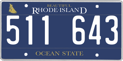 RI license plate 511643