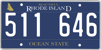 RI license plate 511646