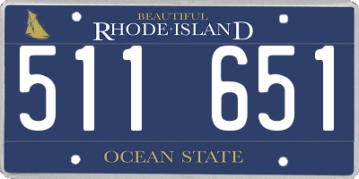 RI license plate 511651