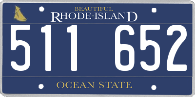 RI license plate 511652