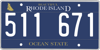 RI license plate 511671