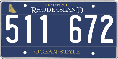 RI license plate 511672