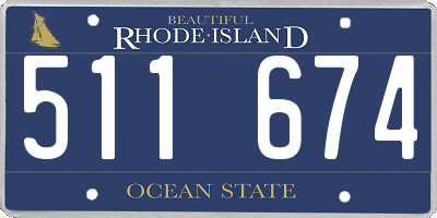 RI license plate 511674