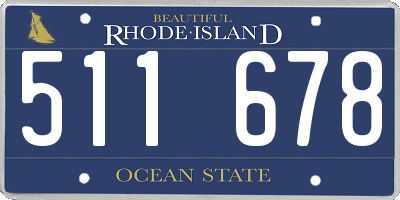 RI license plate 511678