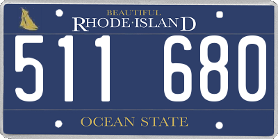 RI license plate 511680